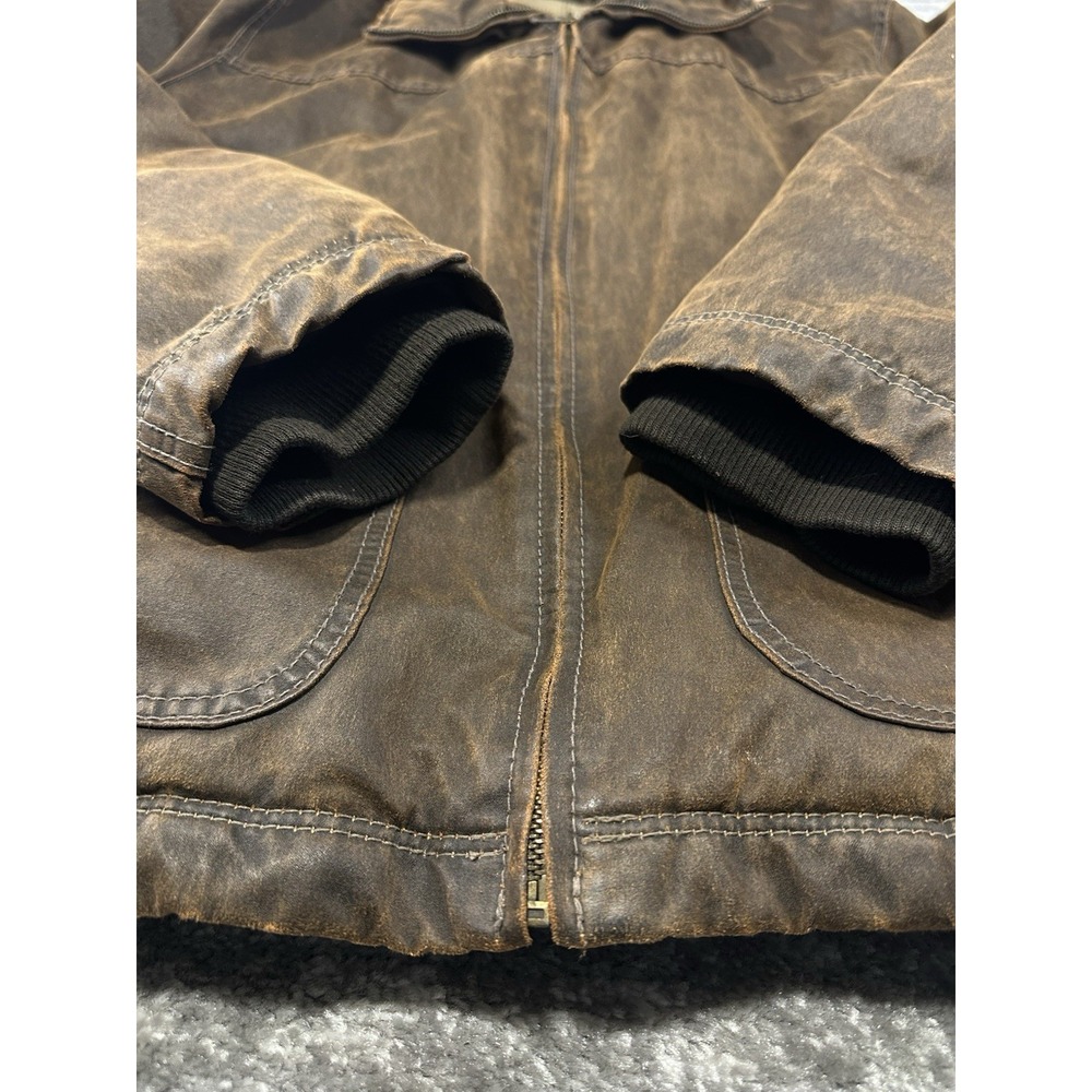 Vintage Columbia Brown Quilted Jacket Mens 2XL Washed Chore Barn Workwear Coat - Picture 12 of 14
